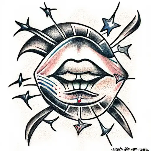 lips tattoo design idea