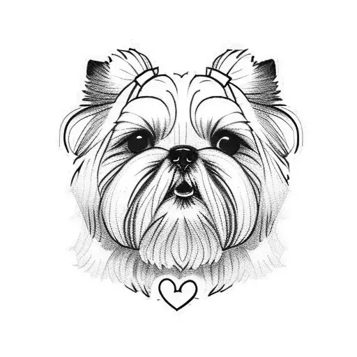 dog shih tzu tattoo design idea