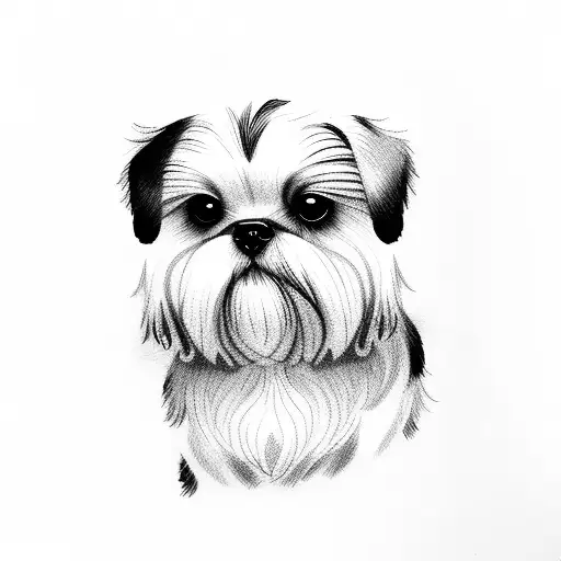 dog shih tzu tattoo design idea