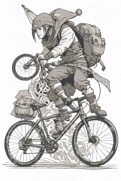 bikepacking, avatar last air bender, attack on titans, Bataillon d'exploration tattoo design idea