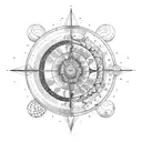 Astrological Chart with Sun and Moon tattoo design idea