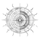 Astrological Chart with Sun and Moon tattoo design idea