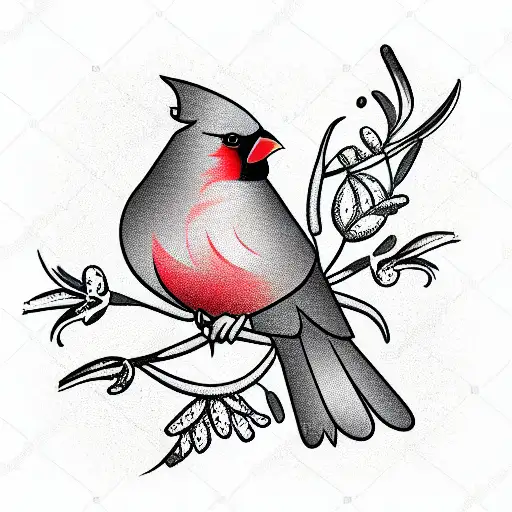 Cardinal tattoo design idea