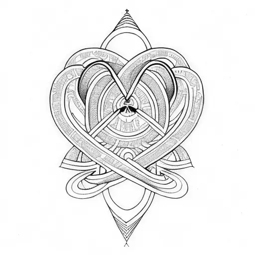 infinity with 3 hearts tattoo design idea