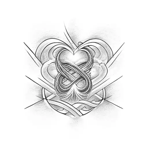 infinity with 3 hearts tattoo design idea