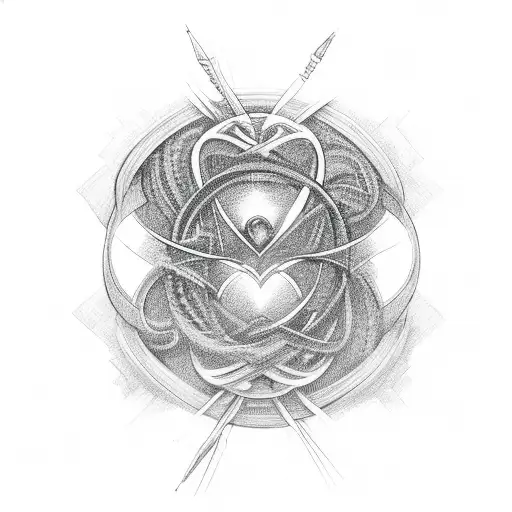 infinity with 3 hearts tattoo design idea