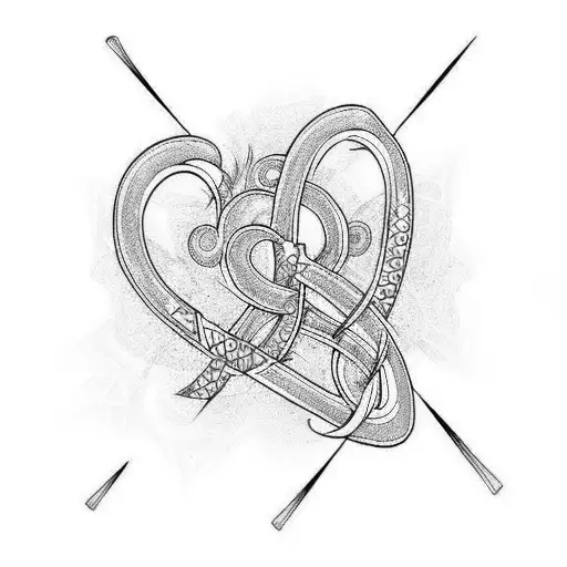 infinity with 3 hearts tattoo design idea