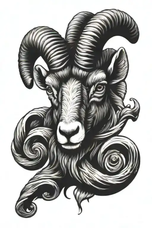 ram head tattoo design idea