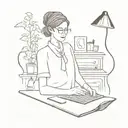 secretary and journal style tattoo design idea