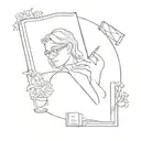 secretary and journal style tattoo design idea