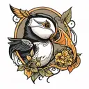 puffin tattoo design idea