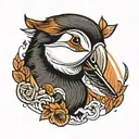 puffin tattoo design idea