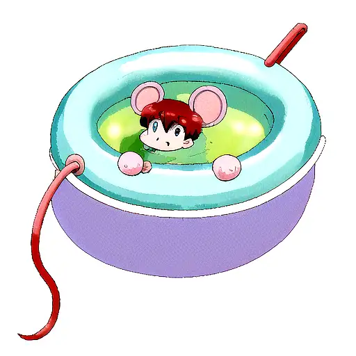 mouse in a kiddie pool swimming tattoo design idea