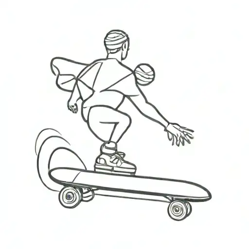 skate board tattoo design idea