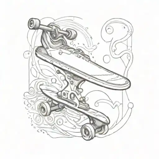 skate board tattoo design idea