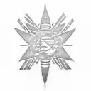 Paraguayan flag above, in the middle a yellow star with palm and olive tree and below with a pair of crossed machetes tattoo design idea