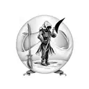 grim reaper slicing through hourglass with scythe tattoo design idea