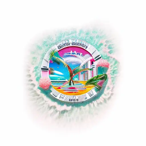  south beach miami tattoo design idea