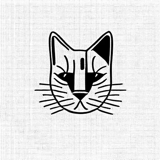 Cat checkered flags tattoo design idea