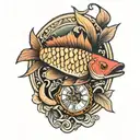 arowana time piece tattoo design idea