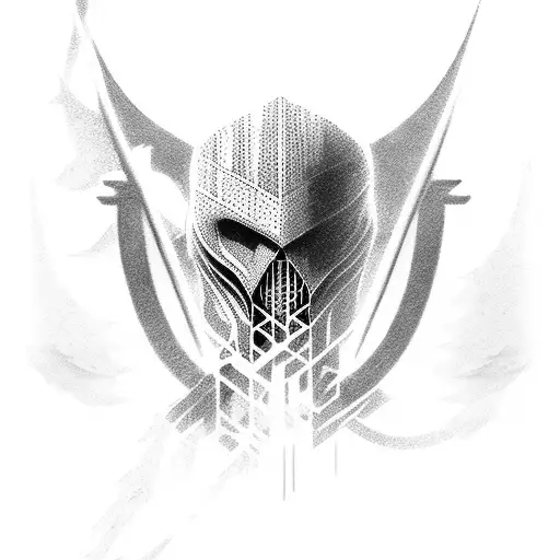 mix assassin's Creed Valhalla  stranger things  tattoo design idea