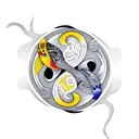 ying yang symbol koi fish tattoo design idea