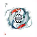 ying yang symbol koi fish tattoo design idea