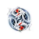 ying yang symbol koi fish tattoo design idea