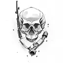 skull shooting itself with gun tattoo design idea