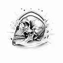 skull shooting itself with gun tattoo design idea