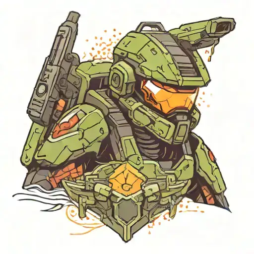 master chief tattoo design idea