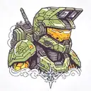 master chief tattoo design idea
