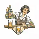 bartender tarot card tattoo design idea