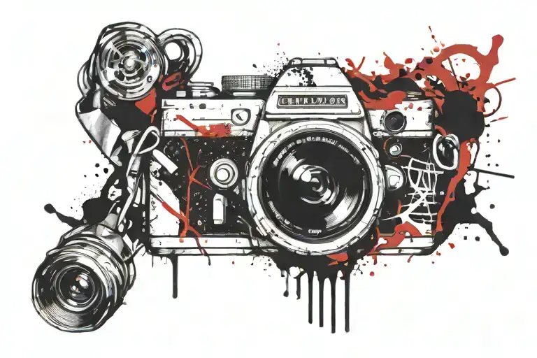 camera tattoo design idea
