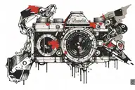 camera tattoo design idea