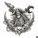 skeleton pirate captain tattoo design idea