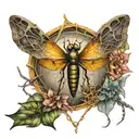 spiderweb and dragonfly perched atop tattoo design idea