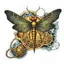 spiderweb and dragonfly perched atop tattoo design idea