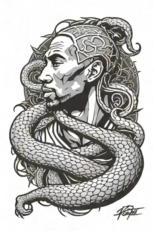 Kobe bryant black mamba snake wrapped tattoo design idea