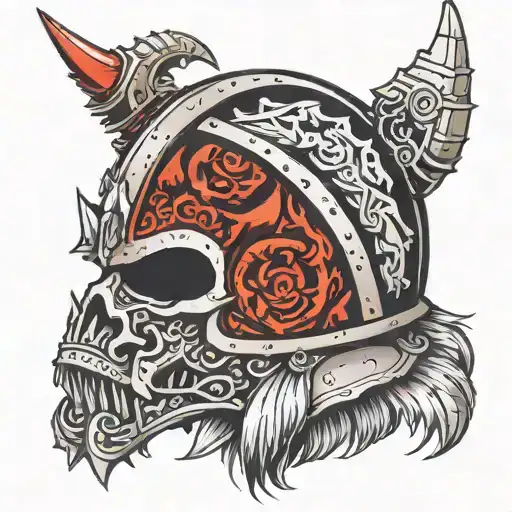 Khorne berzerker helmet tattoo design idea