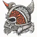 Khorne berzerker helmet tattoo design idea