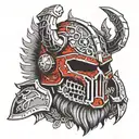 Khorne berzerker helmet tattoo design idea