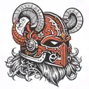 Khorne berzerker helmet tattoo design idea