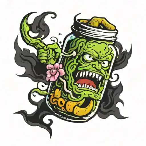 pickle jar no gods no kings tattoo design idea