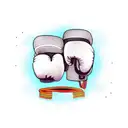 Boxing gloves and a microphone tattoo design idea