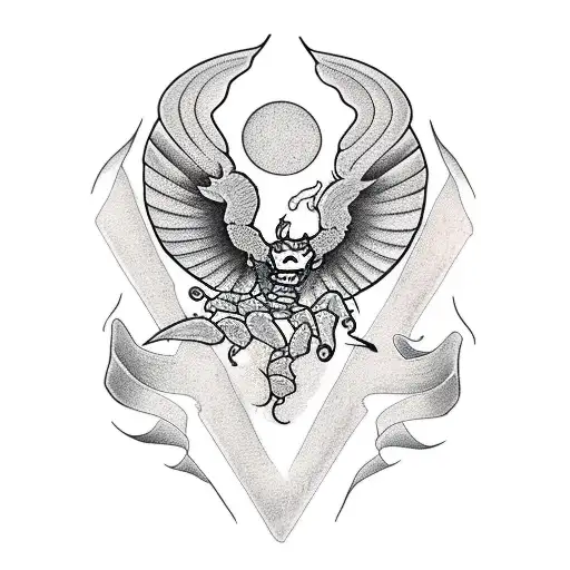 Scorpio glyph with mockingbird tattoo design idea