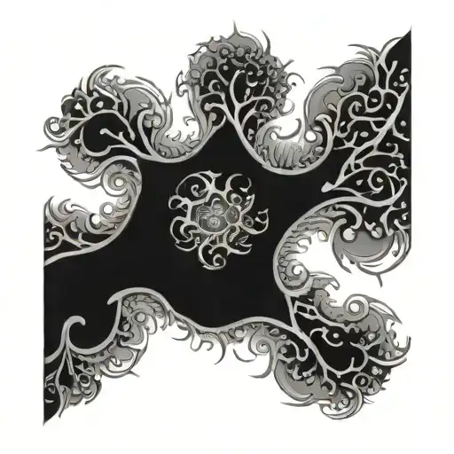 pain, depression, recovery service fractal tattoo design idea