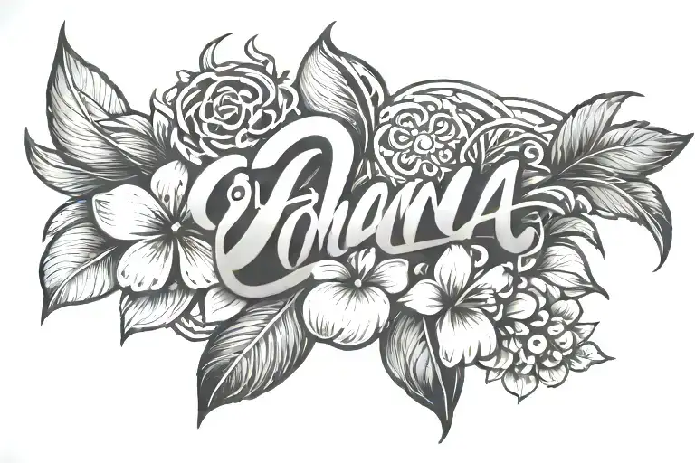ohana means family tattoo design idea