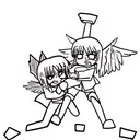 Angel and demon fighting tattoo design idea