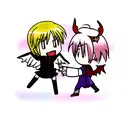 Angel and demon fighting tattoo design idea